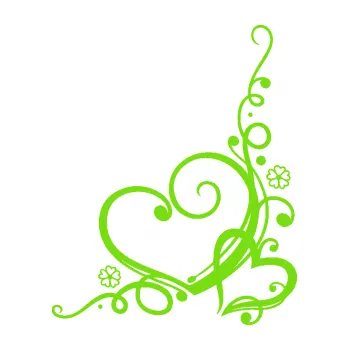 Samolepící dekorace Květina dekor 003 levá srdíčka (04 - zelená kawasaki) SAMOLEPKA NA AUTO, NÁLEPKA, FÓLIE, POLEP, TUNING, VLASTNÍ TEXT, TISK, AUTOSAMOLEPKY.cz, POLEPY, OBRÁZEK, LOGO, 3D STICKERS