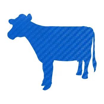 Samolepící dekorace SAMOLEPKA Kráva 001 levá (57 - 3D karbon modrý) NA AUTO, NÁLEPKA, FÓLIE, POLEP, TUNING, VLASTNÍ TEXT, TISK, AUTOSAMOLEPKY.cz, POLEPY, OBRÁZEK, LOGO, SAMOLEPKY