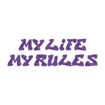 Polep vozidla SAMOLEPKA My life My rules nápis můj život moje pravidla (87 - Ultra Metalic fialová) NA AUTO, NÁLEPKA, FÓLIE, POLEP, TUNING, VLASTNÍ TEXT, TISK, AUTOSAMOLEPKY.cz, POLEPY, OBRÁZEK, LOGO, SAMOLEPKY