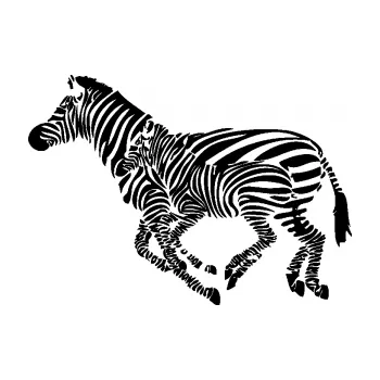 Samolepící dekorace SAMOLEPKA Interiér 020 levá zebry (01 - černá) NA AUTO, NÁLEPKA, FÓLIE, POLEP, TUNING, VLASTNÍ TEXT, TISK, AUTOSAMOLEPKY.cz, POLEPY, OBRÁZEK, LOGO, SAMOLEPKY