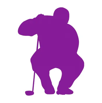 Polep vozidla SAMOLEPKA Golfista 006 levá (14 - fialová) NA AUTO, NÁLEPKA, FÓLIE, POLEP, TUNING, VLASTNÍ TEXT, TISK, AUTOSAMOLEPKY.cz, POLEPY, OBRÁZEK, LOGO, SAMOLEPKY