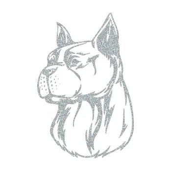 samolepka Pes 017 levá (91 - Ultra Metalic stříbrná metalíza) SAMOLEPKA NA AUTO, NÁLEPKA, FÓLIE, POLEP, TUNING, VLASTNÍ TEXT, TISK, AUTOSAMOLEPKY.cz, POLEPY, OBRÁZEK, LOGO, 3D STICKERS