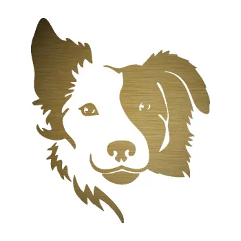 Polep vozidla SAMOLEPKA Pes 099 levá Border kolie (64 - škrábaný kov zlatý) NA AUTO, NÁLEPKA, FÓLIE, POLEP, TUNING, VLASTNÍ TEXT, TISK, AUTOSAMOLEPKY.cz, POLEPY, OBRÁZEK, LOGO, SAMOLEPKY