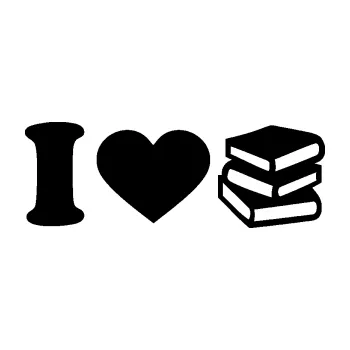 Samolepící dekorace SAMOLEPKA I love books (01 - černá) NA AUTO, NÁLEPKA, FÓLIE, POLEP, TUNING, VLASTNÍ TEXT, TISK, AUTOSAMOLEPKY.cz, POLEPY, OBRÁZEK, LOGO, SAMOLEPKY