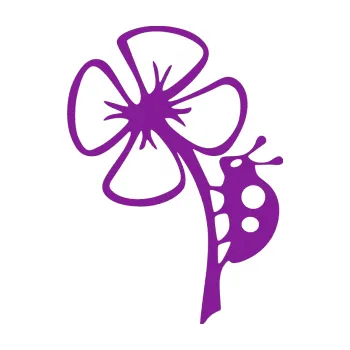 Samolepící dekorace SAMOLEPKA Beruška na lístečku levá (14 - fialová) NA AUTO, NÁLEPKA, FÓLIE, POLEP, TUNING, VLASTNÍ TEXT, TISK, AUTOSAMOLEPKY.cz, POLEPY, OBRÁZEK, LOGO, SAMOLEPKY