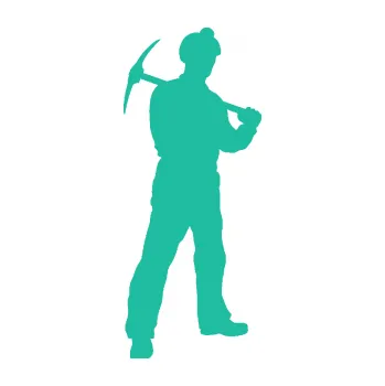 Samolepící dekorace SAMOLEPKA Horník 001 pravá (25 - tyrkysová) NA AUTO, NÁLEPKA, FÓLIE, POLEP, TUNING, VLASTNÍ TEXT, TISK, AUTOSAMOLEPKY.cz, POLEPY, OBRÁZEK, LOGO, SAMOLEPKY