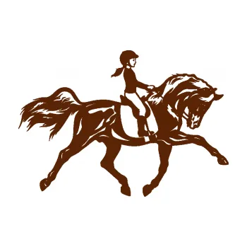 Samolepící dekorace Kůň 060 pravá dítě jezdí na koni parkur (15 - hnědá) SAMOLEPKA NA AUTO, NÁLEPKA, FÓLIE, POLEP, TUNING, VLASTNÍ TEXT, TISK, AUTOSAMOLEPKY.cz, POLEPY, OBRÁZEK, LOGO, 3D STICKERS