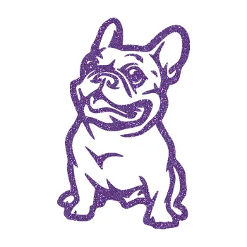 Polep vozidla SAMOLEPKA Pes 139 levá francouzský buldoček (87 - Ultra Metalic fialová) NA AUTO, NÁLEPKA, FÓLIE, POLEP, TUNING, VLASTNÍ TEXT, TISK, AUTOSAMOLEPKY.cz, POLEPY, OBRÁZEK, LOGO, SAMOLEPKY