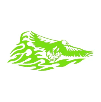 Samolepicí dekorace na vozidlo Animal flames 075 pravá orel (04 - zelená kawasaki) SAMOLEPKA NA AUTO, NÁLEPKA, FÓLIE, POLEP, TUNING, VLASTNÍ TEXT, TISK, AUTOSAMOLEPKY.cz, POLEPY, OBRÁZEK, LOGO, 3D STICKERS