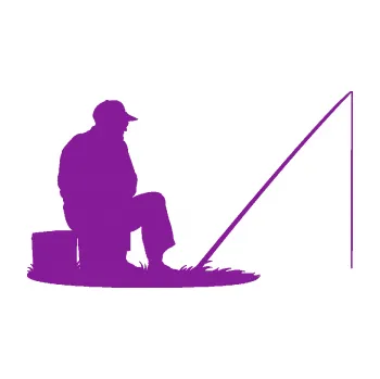 Polep vozidla SAMOLEPKA Rybář 014 pravá (14 - fialová) NA AUTO, NÁLEPKA, FÓLIE, POLEP, TUNING, VLASTNÍ TEXT, TISK, AUTOSAMOLEPKY.cz, POLEPY, OBRÁZEK, LOGO, SAMOLEPKY