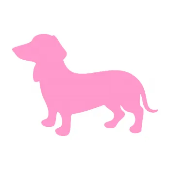 Autodoplněk Samolepka na auto Pes 112 levá Jezevčík (24 - světle růžová) NÁLEPKA, FÓLIE, POLEPY, TUNING, VLASTNÍ TEXT, TISK, AUTOSAMOLEPKY.cz, SAMOLEPKY, OBRÁZEK, LOGO, VÝROBA, PRODEJ