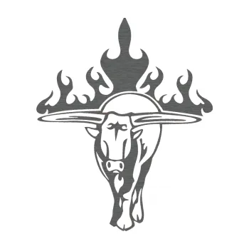 Samolepicí dekorace na vozidlo Animal flames 050 levá býk (62 - škrábaný titan) SAMOLEPKA NA AUTO, NÁLEPKA, FÓLIE, POLEP, TUNING, VLASTNÍ TEXT, TISK, AUTOSAMOLEPKY.cz, POLEPY, OBRÁZEK, LOGO, 3D STICKERS