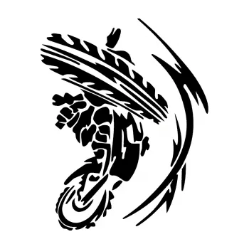 Samolepící dekorace SAMOLEPKA Motorka 010 pravá (01 - černá) NA AUTO, NÁLEPKA, FÓLIE, POLEP, TUNING, VLASTNÍ TEXT, TISK, AUTOSAMOLEPKY.cz, POLEPY, OBRÁZEK, LOGO, SAMOLEPKY