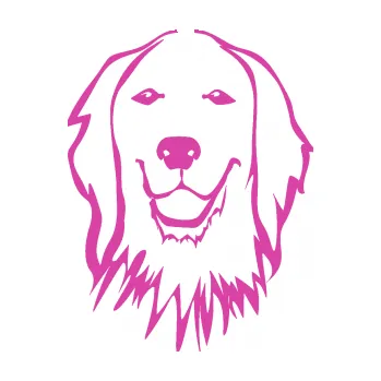 Polep vozidla Pes 085 levá Retrívr (16 - růžová) SAMOLEPKA NA AUTO, NÁLEPKA, FÓLIE, POLEP, TUNING, VLASTNÍ TEXT, TISK, AUTOSAMOLEPKY.cz, POLEPY, OBRÁZEK, LOGO, 3D STICKERS