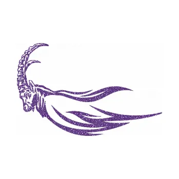 Samolepicí dekorace na vozidlo Animal flames 104 levá kozel (87 - Ultra Metalic fialová) SAMOLEPKA NA AUTO, NÁLEPKA, FÓLIE, POLEP, TUNING, VLASTNÍ TEXT, TISK, AUTOSAMOLEPKY.cz, POLEPY, OBRÁZEK, LOGO, 3D STICKERS