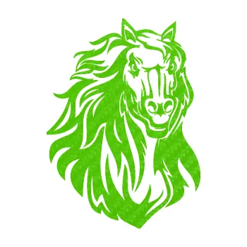 Samolepící dekorace SAMOLEPKA Kůň 067 pravá hlava s hřívou (58 - 3D karbon zelený kawasaki) NA AUTO, NÁLEPKA, FÓLIE, POLEP, TUNING, VLASTNÍ TEXT, TISK, AUTOSAMOLEPKY.cz, POLEPY, OBRÁZEK, LOGO, SAMOLEPKY