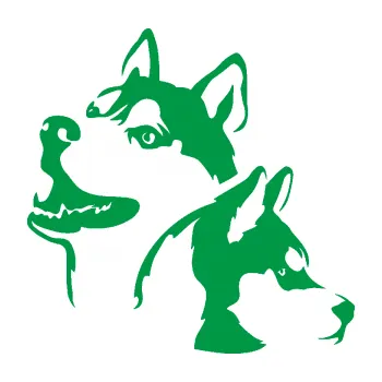 Polep vozidla Pes 117 levá husky (12 - zelená) SAMOLEPKA NA AUTO, NÁLEPKA, FÓLIE, POLEP, TUNING, VLASTNÍ TEXT, TISK, AUTOSAMOLEPKY.cz, POLEPY, OBRÁZEK, LOGO, 3D STICKERS