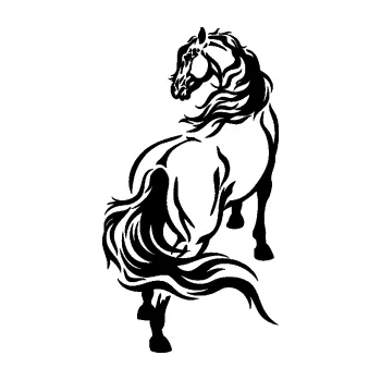 Samolepící dekorace SAMOLEPKA Kůň 051 levá (01 - černá) NA AUTO, NÁLEPKA, FÓLIE, POLEP, TUNING, VLASTNÍ TEXT, TISK, AUTOSAMOLEPKY.cz, POLEPY, OBRÁZEK, LOGO, SAMOLEPKY