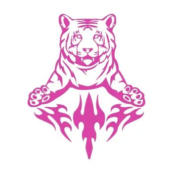 Samolepicí dekorace na vozidlo Animal flames 045 pravá tygr (16 - růžová) SAMOLEPKA NA AUTO, NÁLEPKA, FÓLIE, POLEP, TUNING, VLASTNÍ TEXT, TISK, AUTOSAMOLEPKY.cz, POLEPY, OBRÁZEK, LOGO, 3D STICKERS