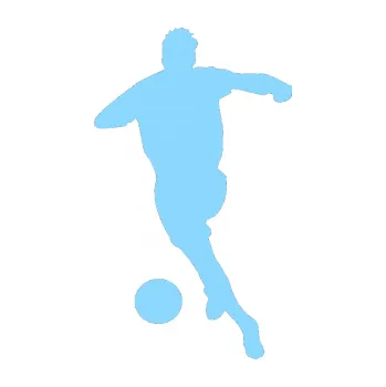 Samolepicí dekorace na vozidlo Fotbalista 006 levá (03 - světle modrá) SAMOLEPKA NA AUTO, NÁLEPKA, FÓLIE, POLEP, TUNING, VLASTNÍ TEXT, TISK, AUTOSAMOLEPKY.cz, POLEPY, OBRÁZEK, LOGO, 3D STICKERS
