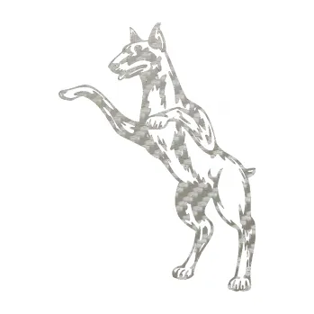 samolepka Pes 028 levá (52 - 3D karbon stříbrný) SAMOLEPKA NA AUTO, NÁLEPKA, FÓLIE, POLEP, TUNING, VLASTNÍ TEXT, TISK, AUTOSAMOLEPKY.cz, POLEPY, OBRÁZEK, LOGO, 3D STICKERS