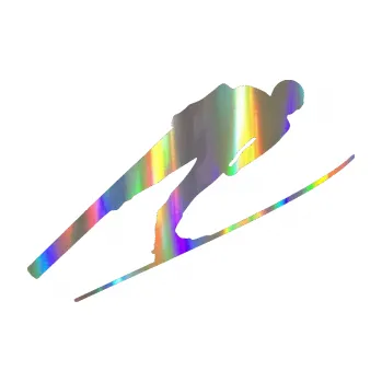 Samolepicí dekorace na vozidlo Lyžař 016 pravá (93 - Holografická) SAMOLEPKA NA AUTO, NÁLEPKA, FÓLIE, POLEP, TUNING, VLASTNÍ TEXT, TISK, AUTOSAMOLEPKY.cz, POLEPY, OBRÁZEK, LOGO, 3D STICKERS