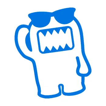 Autodoplněk Samolepka na auto Domo 012 levá s brýlemi (11 - modrá oceán) NÁLEPKA, FÓLIE, POLEPY, TUNING, VLASTNÍ TEXT, TISK, AUTOSAMOLEPKY.cz, SAMOLEPKY, OBRÁZEK, LOGO, VÝROBA, PRODEJ