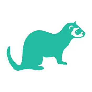 Samolepící dekorace Fretka 001 pravá (25 - tyrkysová) SAMOLEPKA NA AUTO, NÁLEPKA, FÓLIE, POLEP, TUNING, VLASTNÍ TEXT, TISK, AUTOSAMOLEPKY.cz, POLEPY, OBRÁZEK, LOGO, 3D STICKERS