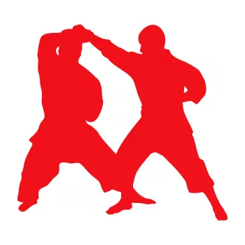 Polep vozidla SAMOLEPKA Karate 013 pravá souboj (10 - červená) NA AUTO, NÁLEPKA, FÓLIE, POLEP, TUNING, VLASTNÍ TEXT, TISK, AUTOSAMOLEPKY.cz, POLEPY, OBRÁZEK, LOGO, SAMOLEPKY