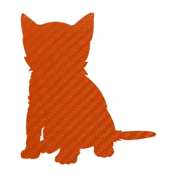 Samolepící dekorace Koťátko 005 levá (54 - 3D karbon oranžový) SAMOLEPKA NA AUTO, NÁLEPKA, FÓLIE, POLEP, TUNING, VLASTNÍ TEXT, TISK, AUTOSAMOLEPKY.cz, POLEPY, OBRÁZEK, LOGO, 3D STICKERS