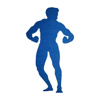 Polep vozidla Kulturista 011 pravá (65 - škrábaný kov modrý) SAMOLEPKA NA AUTO, NÁLEPKA, FÓLIE, POLEP, TUNING, VLASTNÍ TEXT, TISK, AUTOSAMOLEPKY.cz, POLEPY, OBRÁZEK, LOGO, 3D STICKERS