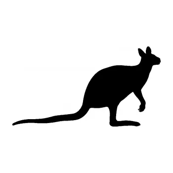 Samolepící dekorace SAMOLEPKA Klokan 003 pravá (01 - černá) NA AUTO, NÁLEPKA, FÓLIE, POLEP, TUNING, VLASTNÍ TEXT, TISK, AUTOSAMOLEPKY.cz, POLEPY, OBRÁZEK, LOGO, SAMOLEPKY