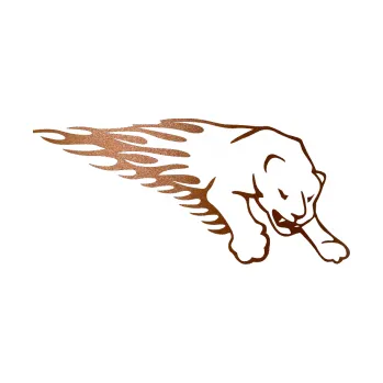 Samolepicí dekorace na vozidlo Animal flames 020 pravá puma (44 - měděná metalíza) SAMOLEPKA NA AUTO, NÁLEPKA, FÓLIE, POLEP, TUNING, VLASTNÍ TEXT, TISK, AUTOSAMOLEPKY.cz, POLEPY, OBRÁZEK, LOGO, 3D STICKERS