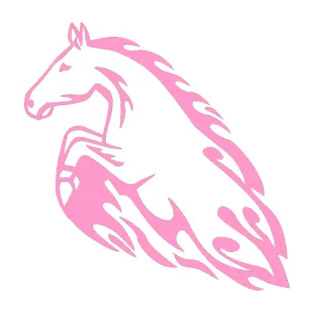 Samolepicí dekorace na vozidlo Animal flames 011 levá kůň (24 - světle růžová) SAMOLEPKA NA AUTO, NÁLEPKA, FÓLIE, POLEP, TUNING, VLASTNÍ TEXT, TISK, AUTOSAMOLEPKY.cz, POLEPY, OBRÁZEK, LOGO, 3D STICKERS