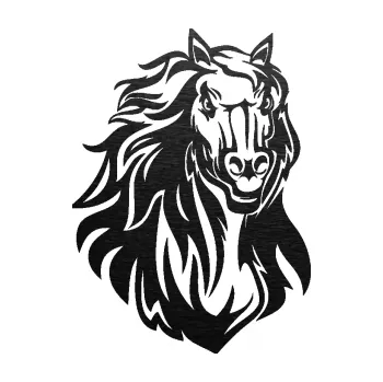 Samolepící dekorace SAMOLEPKA Kůň 067 pravá hlava s hřívou (63 - škrábaný kov černý) NA AUTO, NÁLEPKA, FÓLIE, POLEP, TUNING, VLASTNÍ TEXT, TISK, AUTOSAMOLEPKY.cz, POLEPY, OBRÁZEK, LOGO, SAMOLEPKY