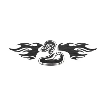 Samolepicí dekorace na vozidlo Animal flames 072 levá had (63 - škrábaný kov černý) SAMOLEPKA NA AUTO, NÁLEPKA, FÓLIE, POLEP, TUNING, VLASTNÍ TEXT, TISK, AUTOSAMOLEPKY.cz, POLEPY, OBRÁZEK, LOGO, 3D STICKERS