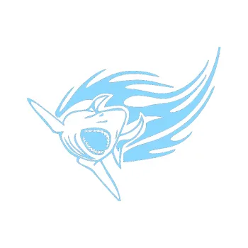 Samolepicí dekorace na vozidlo Animal flames 046 levá žralok (03 - světle modrá) SAMOLEPKA NA AUTO, NÁLEPKA, FÓLIE, POLEP, TUNING, VLASTNÍ TEXT, TISK, AUTOSAMOLEPKY.cz, POLEPY, OBRÁZEK, LOGO, 3D STICKERS