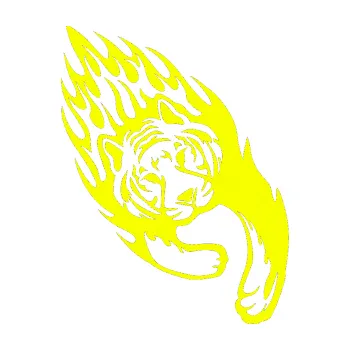 Samolepicí dekorace na vozidlo Animal flames 015 pravá tygr (70 - Fluorescentní žlutá) SAMOLEPKA NA AUTO, NÁLEPKA, FÓLIE, POLEP, TUNING, VLASTNÍ TEXT, TISK, AUTOSAMOLEPKY.cz, POLEPY, OBRÁZEK, LOGO, 3D STICKERS