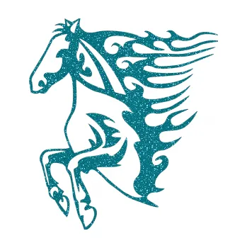 Samolepicí dekorace na vozidlo Animal flames 005 levá kůň (92 - Ultra Metalic tyrkysová) SAMOLEPKA NA AUTO, NÁLEPKA, FÓLIE, POLEP, TUNING, VLASTNÍ TEXT, TISK, AUTOSAMOLEPKY.cz, POLEPY, OBRÁZEK, LOGO, 3D STICKERS