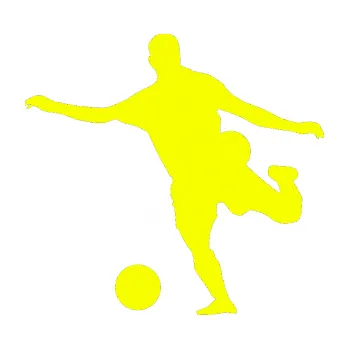 Samolepicí dekorace na vozidlo Fotbalista 032 levá (70 - Fluorescentní žlutá) SAMOLEPKA NA AUTO, NÁLEPKA, FÓLIE, POLEP, TUNING, VLASTNÍ TEXT, TISK, AUTOSAMOLEPKY.cz, POLEPY, OBRÁZEK, LOGO, 3D STICKERS