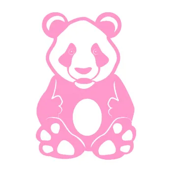 Samolepící dekorace Panda 006 (24 - světle růžová) SAMOLEPKA NA AUTO, NÁLEPKA, FÓLIE, POLEP, TUNING, VLASTNÍ TEXT, TISK, AUTOSAMOLEPKY.cz, POLEPY, OBRÁZEK, LOGO, 3D STICKERS