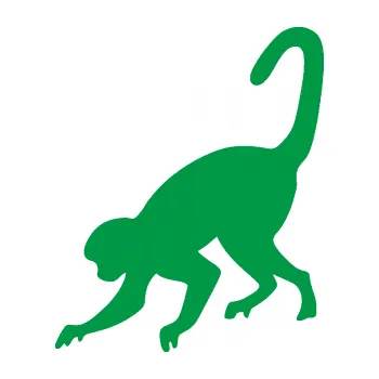 Samolepící dekorace Opice 002 levá (12 - zelená) SAMOLEPKA NA AUTO, NÁLEPKA, FÓLIE, POLEP, TUNING, VLASTNÍ TEXT, TISK, AUTOSAMOLEPKY.cz, POLEPY, OBRÁZEK, LOGO, 3D STICKERS