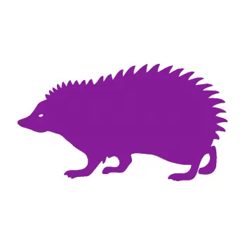 Samolepící dekorace Ježek 001 levá (14 - fialová) SAMOLEPKA NA AUTO, NÁLEPKA, FÓLIE, POLEP, TUNING, VLASTNÍ TEXT, TISK, AUTOSAMOLEPKY.cz, POLEPY, OBRÁZEK, LOGO, 3D STICKERS