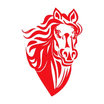 Samolepící dekorace SAMOLEPKA Kůň 068 pravá hlava s hřívou (10 - červená) NA AUTO, NÁLEPKA, FÓLIE, POLEP, TUNING, VLASTNÍ TEXT, TISK, AUTOSAMOLEPKY.cz, POLEPY, OBRÁZEK, LOGO, SAMOLEPKY