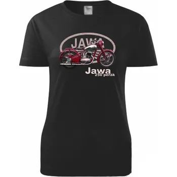Oblečení a móda STRIKER Dámské tričko Jawa 250 pérák Barva: Černá, Velikost: XL