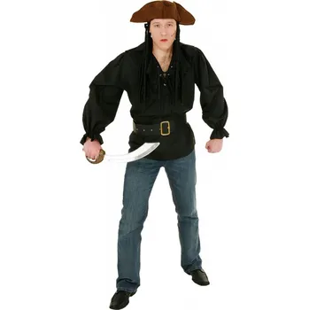 Karnevalový kostým Pánská pirátská košile - Černá 50/52