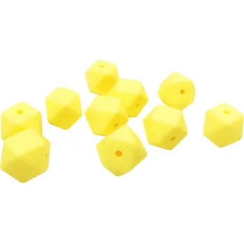 Příze Silikonový korálek hexagon 17mm Žlutý (Silikonový korálek hexagon 17mm Žlutý)