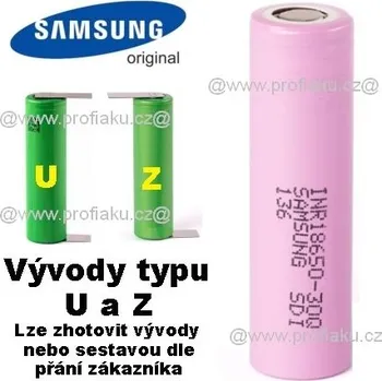 Článková baterie Baterie Samsung INR18650 - 30Q 3000mAh - 20A vývody Z