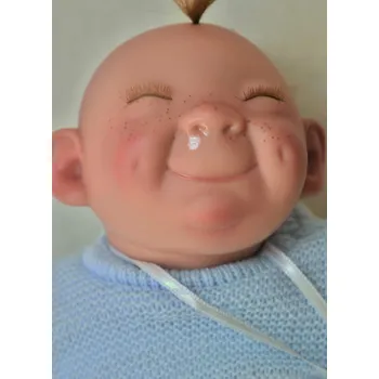 Panenka Smíšek v modrém svetříku od firmy Lamagik ze Španělska (španělský šklebík - 28 cm)