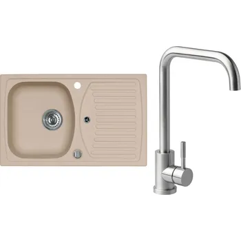 Set Alveus (dřez Record 30 Beige 55 + baterie Angle Kartáčovaná ocel) SETA20092